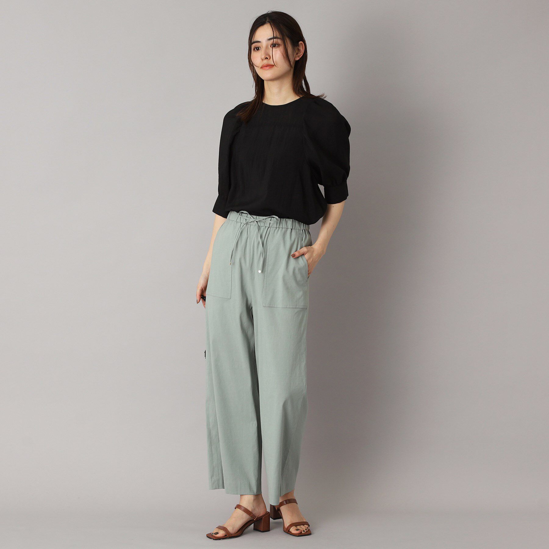 DRESSTERIOR「【接触冷感/洗える/ウエストゴム】ウォッシャブルリネンイージーワイドパンツ」|その他|