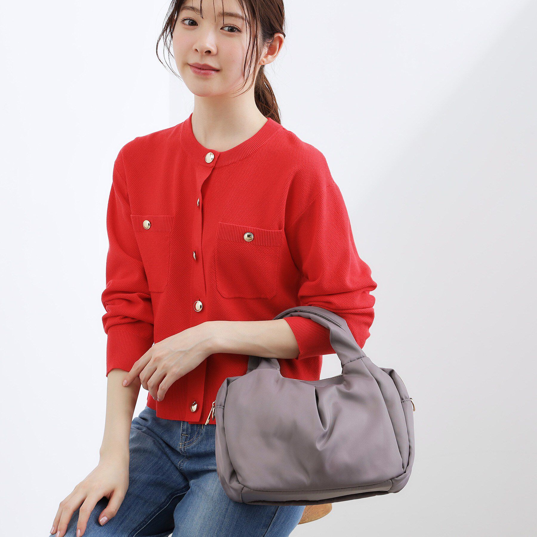 grove「【撥水】フロントタック2WAYトート」|トートバッグ|