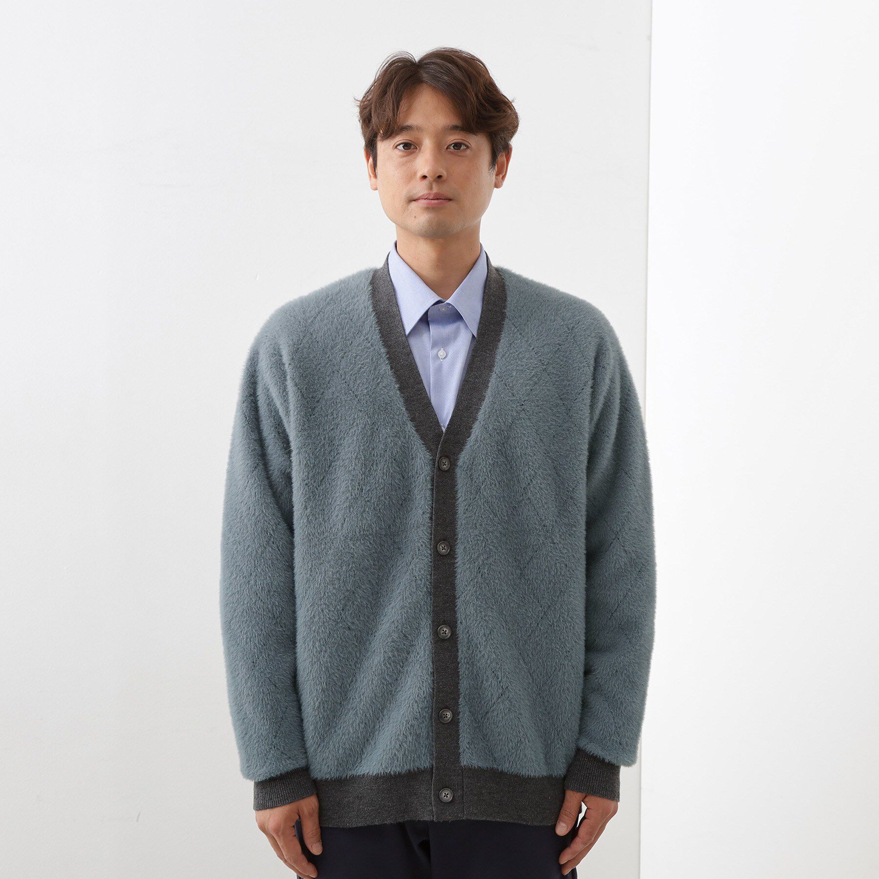 THE SHOP TK「配色シャギーニットカーディガン ユニセックスでおすすめ！」|カーディガン|
