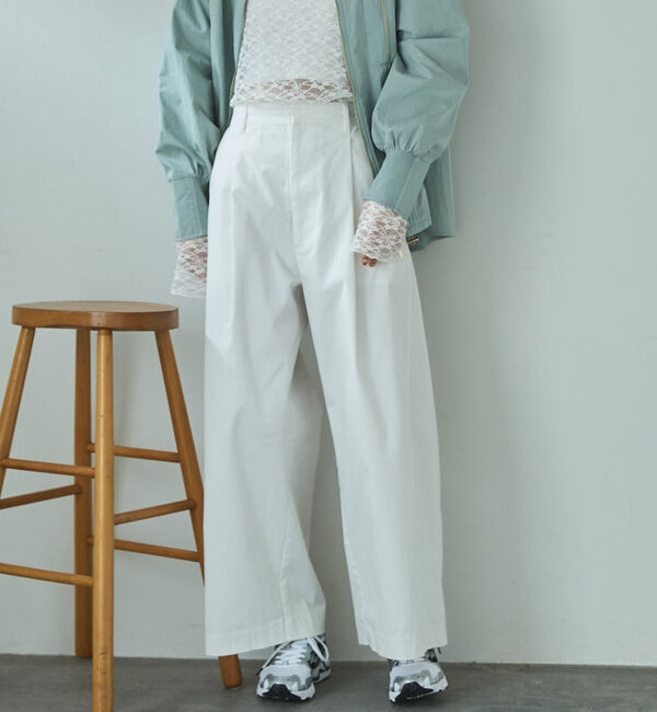 Doux archives「綿ストレッチバレルパンツ」|チノ|OFF WHITE