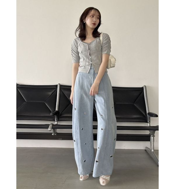 dazzlin「カーデタイトリボンカットトップス」|Tシャツ・カットソー|