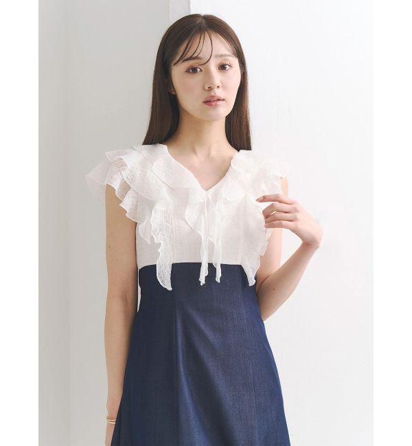 MERCURYDUO「2WAYラッフルブラウスドッキングワンピース」|ワンピース|