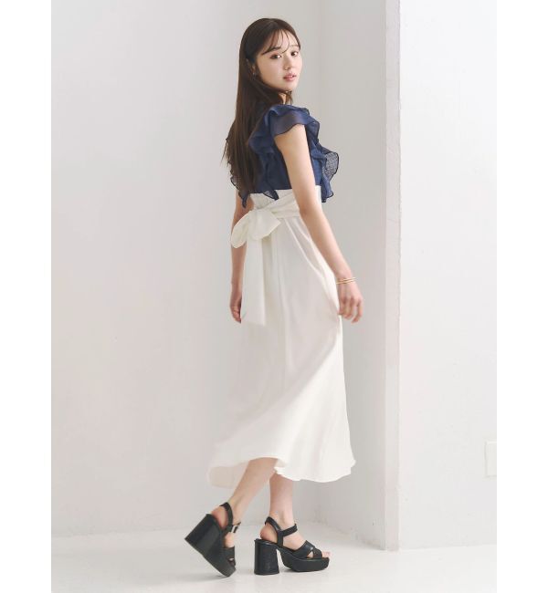 MERCURYDUO「2WAYラッフルブラウスドッキングワンピース」|ワンピース|