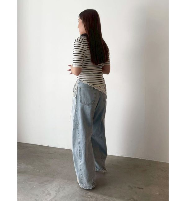 LAGUNAMOON「セミワイドカーブデニムパンツ」|デニム|