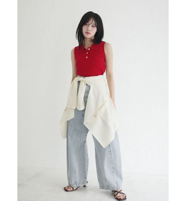 LAGUNAMOON「セミワイドカーブデニムパンツ」|デニム|