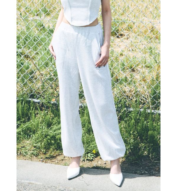 GYDA「ワッフルルーズパンツ」|その他|ライトグレー