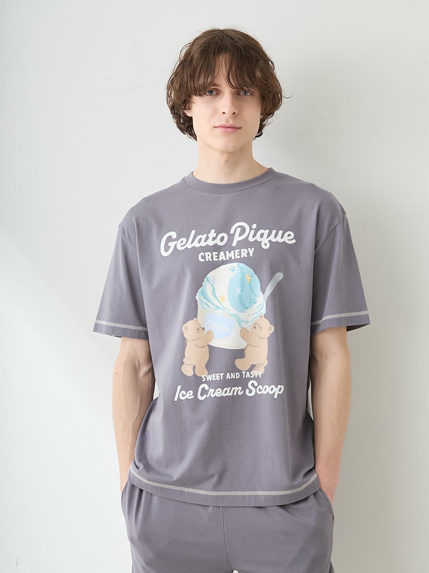 GELATO PIQUE HOMME「【HOMME】アイスクリームベアワンポイントTシャツ」|ルームウェア|
