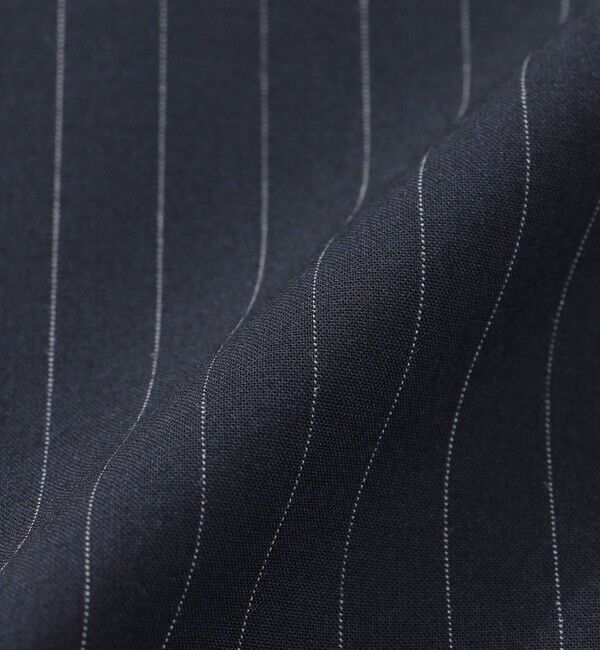  「ウォッシャブルストライプハーフスリーブジャケット」|テーラードジャケット|