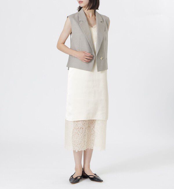  「スパンコールレースキャミドレス」|ワンピース|