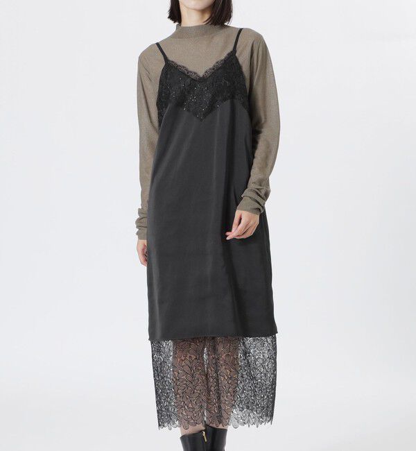  「スパンコールレースキャミドレス」|ワンピース|