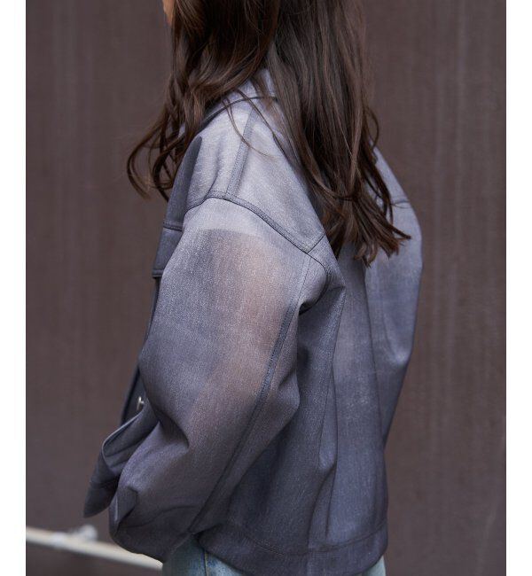 VENCE share style「シアーダンボールデニムプリントGジャン」|ブルゾン・スタジャン|