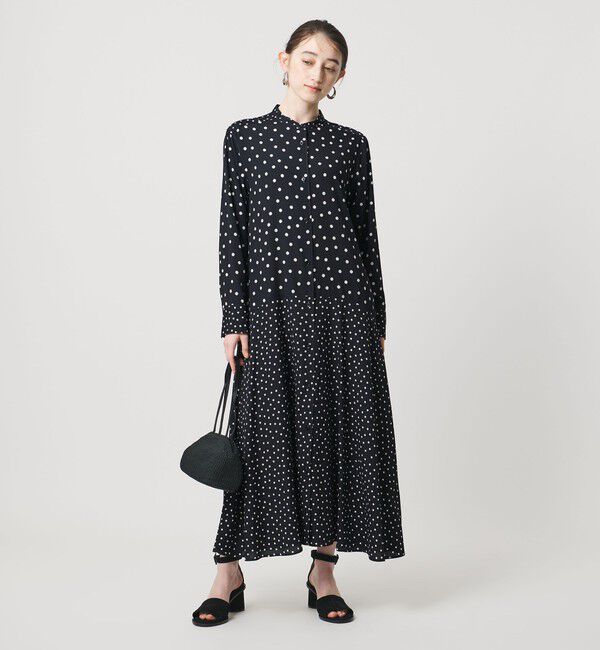 UNITED ARROWS「プリント シャツワンピース ‐ウォッシャブル‐」|ワンピース|NAVY