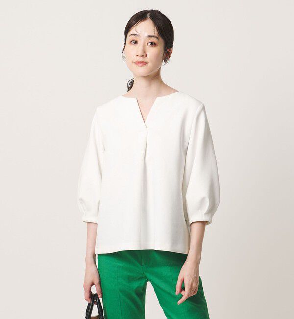 UNITED ARROWS「LIGHT SPONGY ブラウス ‐ウォッシャブル‐」|シャツ・ブラウス|OFF WHITE