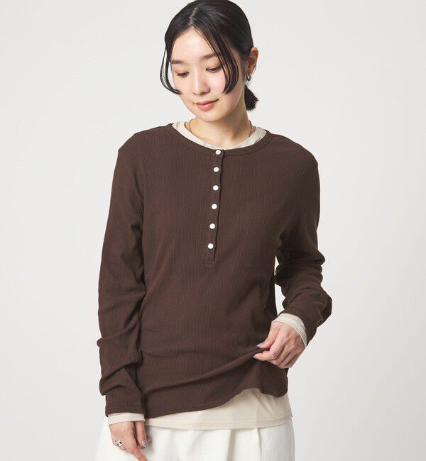 UNITED ARROWS green label relaxing「【WEB限定】＜at ease＞シアーテレコ ヘンリーネック カットソー」|Tシャツ・カットソー|