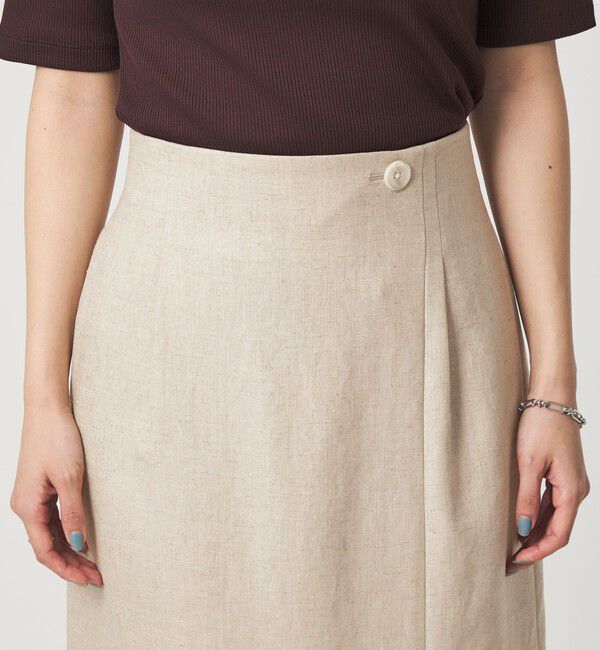 UNITED ARROWS green label relaxing「［size SHORTあり］リネンライク スリット タイト スカート」|タイト|