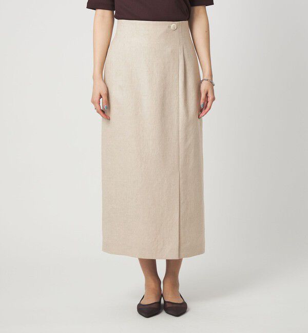 UNITED ARROWS green label relaxing「［size SHORTあり］リネンライク スリット タイト スカート」|タイト|