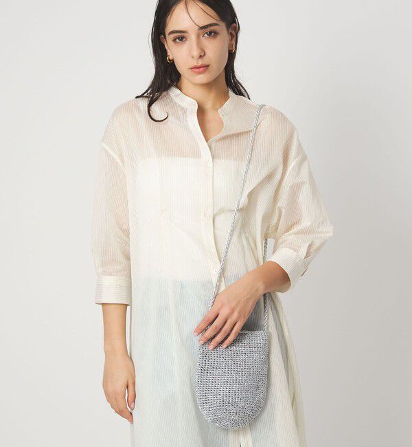 UNITED ARROWS green label relaxing「メタリックヤーン ポシェット / ショルダーバッグ」|ショルダー・メッセンジャー|SILVER