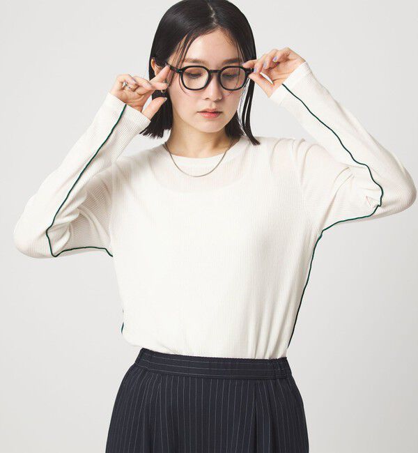 UNITED ARROWS green label relaxing「【WEB限定】＜at ease＞シアーテレコ ロングスリーブ カットソー」|Tシャツ・カットソー|WHITE