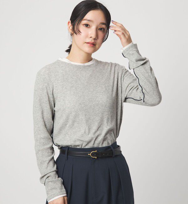 UNITED ARROWS green label relaxing「【WEB限定】＜at ease＞シアーテレコ ロングスリーブ カットソー」|Tシャツ・カットソー|LT.GRAY