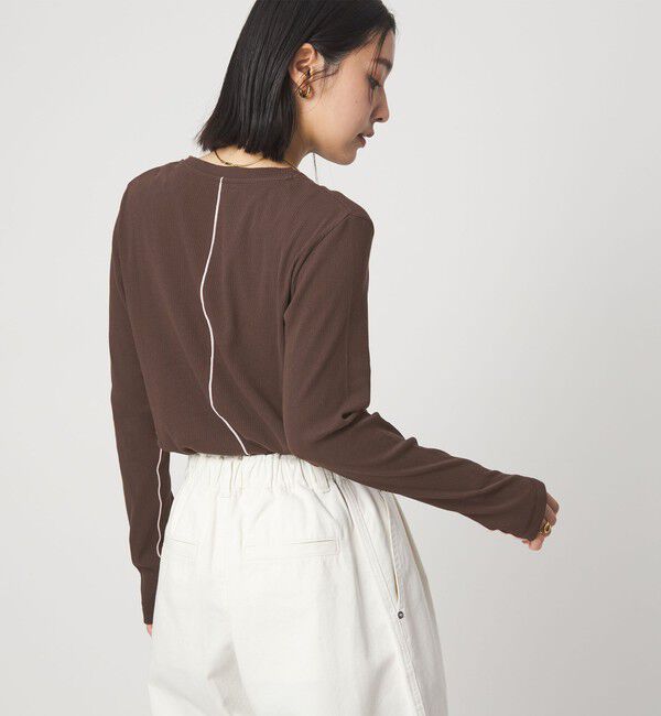 UNITED ARROWS green label relaxing「【WEB限定】＜at ease＞シアーテレコ ロングスリーブ カットソー」|Tシャツ・カットソー|DK.BROWN