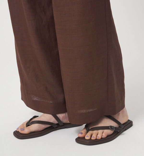 UNITED ARROWS green label relaxing「［size SHORT/TALLあり］ライト リネンライク タック ワイドパンツ UVカット 通気性」|スラックス|