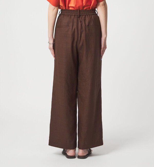 UNITED ARROWS green label relaxing「［size SHORT/TALLあり］ライト リネンライク タック ワイドパンツ UVカット 通気性」|スラックス|