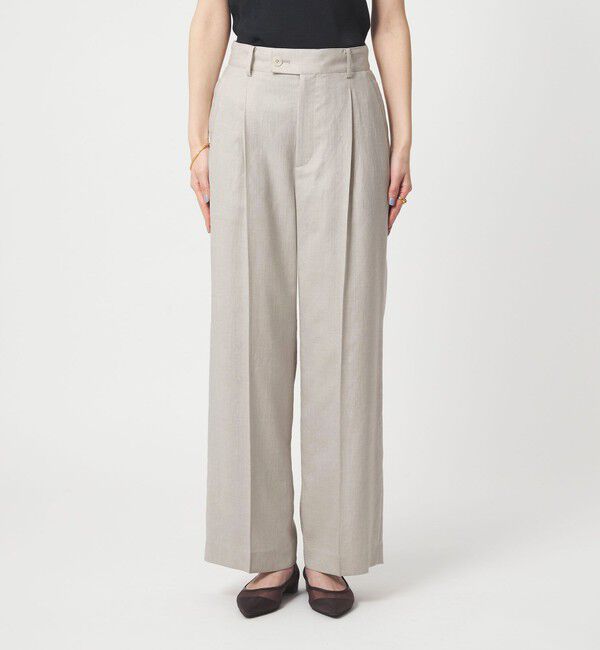 UNITED ARROWS green label relaxing「［size SHORT/TALLあり］ライト リネンライク ストレート パンツ UVカット 通気性」|スラックス|