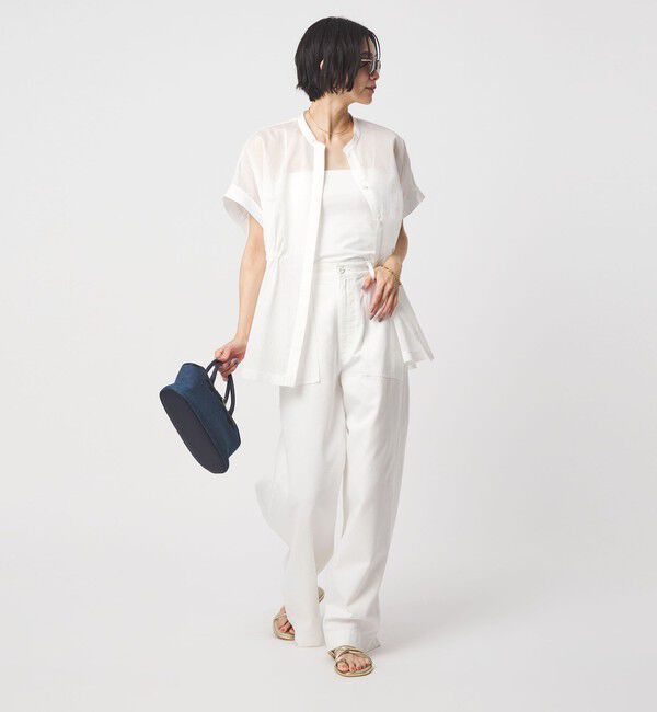 UNITED ARROWS green label relaxing「【結論シリーズ】ギャザーハイウエストブラウス［size SHORTあり］」|シャツ・ブラウス|