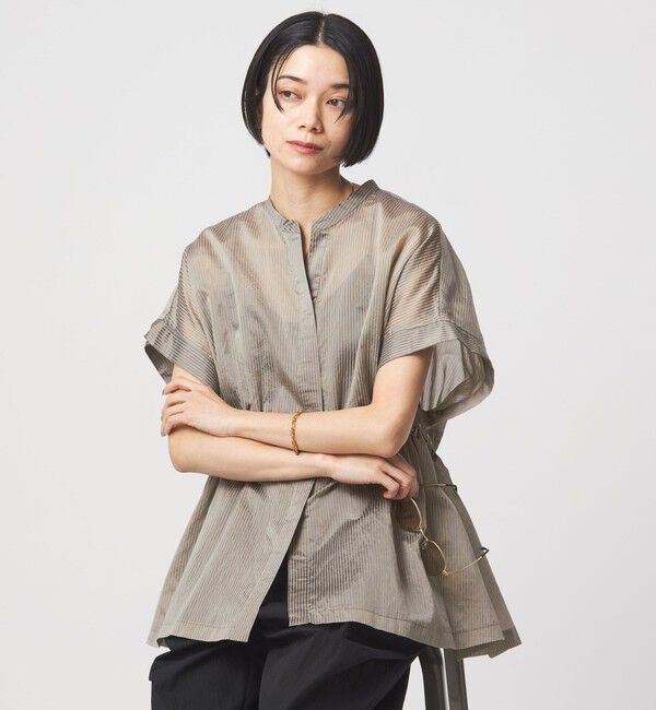 UNITED ARROWS green label relaxing「【結論シリーズ】ギャザーハイウエストブラウス［size SHORTあり］」|シャツ・ブラウス|