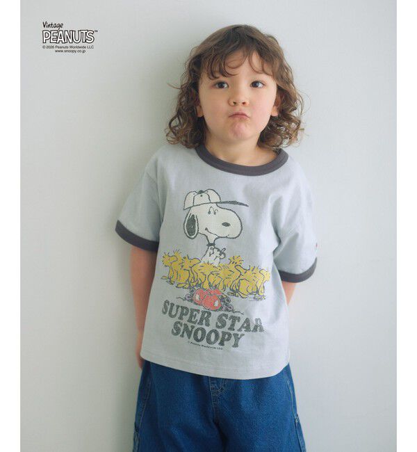 UNITED ARROWS green label relaxing「【別注】＜FRUIT OF THE LOOM &times; PEANUTS＞リンガーTシャツ / キッズ  110cm-130cm」|Tシャツ・カットソー|LT.GRAY