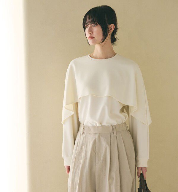 BEAUTY&YOUTH UNITED ARROWS「【WEB限定 Wardrobe DAILY MINIMAL】ケープフリル レイヤーカットソー」|Tシャツ・カットソー|