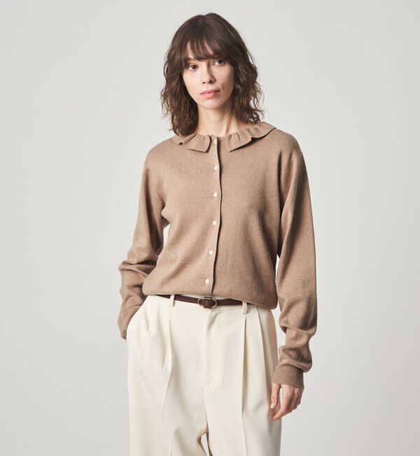 STEVEN ALAN「＜Steven Alan＞コットン カシミヤ フリル カーディガン」|カーディガン|