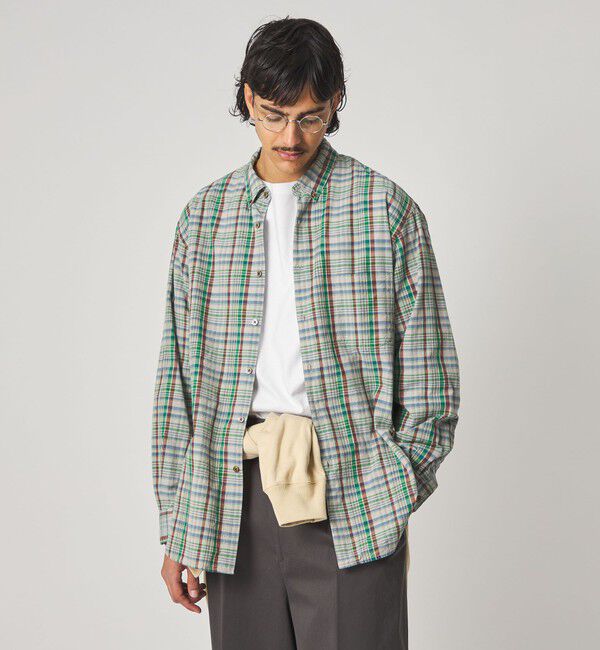 STEVEN ALAN「＜Steven Alan＞ マドラスチェック シングルニードル シャツ LOOSE」|シャツ・ブラウス|