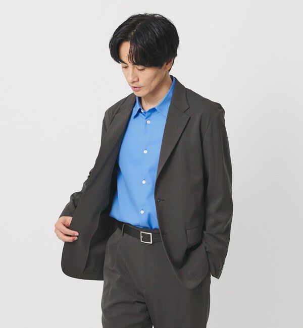 BEAUTY&YOUTH UNITED ARROWS「トリクシオン/TRIXION シャンブレー コンフォート ジャケット セットアップ対応 ウォッシャブル」|テーラードジャケット|DK.GRAY
