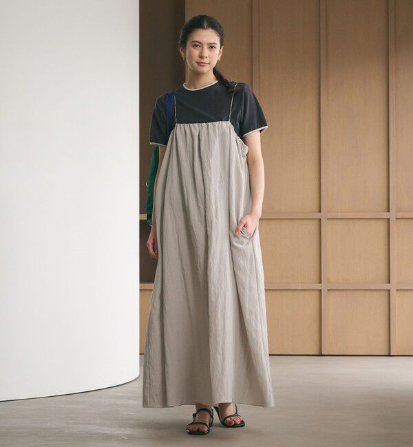 BEAUTY&YOUTH UNITED ARROWS「ギャザー ロングキャミソール ワンピース ウォッシャブル」|ワンピース|
