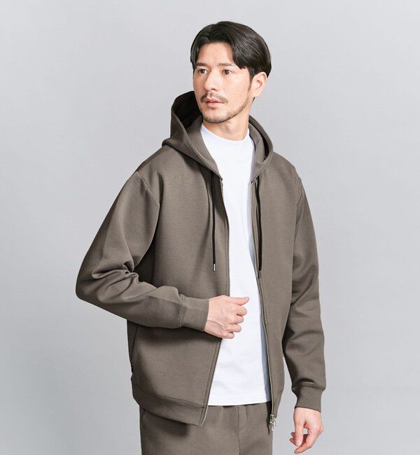 BEAUTY&YOUTH UNITED ARROWS「【WEB限定 WARDROBE SMART】ダブルニット ジップパーカー/セットアップ対応【抗菌・防臭】」|パーカー|