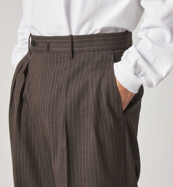 STEVEN ALAN「＜Steven Alan＞ ウール トロピカル インツープリーツ ドレス トラウザーズ」|スラックス|