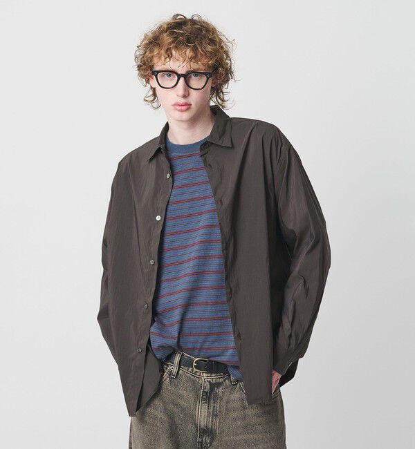 BEAUTY&YOUTH UNITED ARROWS「ライト コットンナイロン ワッシャー レギュラーシャツ GRANDE TAPERD型」|シャツ・ブラウス|DK.GRAY