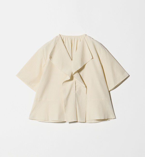 BEAUTY&YOUTH UNITED ARROWS「ソリッド&ストライプ ラッフル シャツブラウス ウォッシャブル」|シャツ・ブラウス|NATURAL