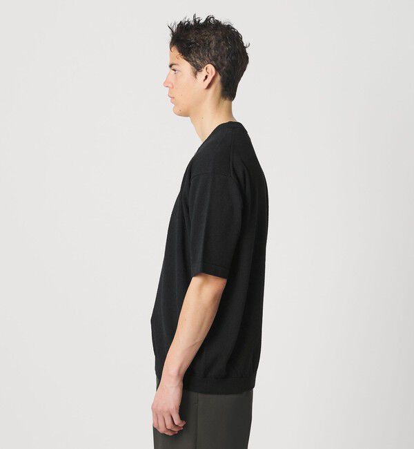 BEAUTY&YOUTH UNITED ARROWS「KNITEE クリンプコットン Vネック ニット Tシャツ ウォッシャブル」|ニット・セーター|