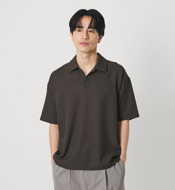 BEAUTY&YOUTH UNITED ARROWS「フュージョン ツイル スキッパー Tシャツ UVカット 透け防止 ストレッチ」|Tシャツ・カットソー|