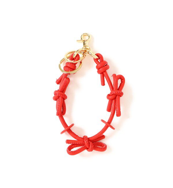 Ray BEAMS 「【WEB限定】Hashibami / レザー リボン スマホハンドストラップ」|チャーム・キーホルダー|