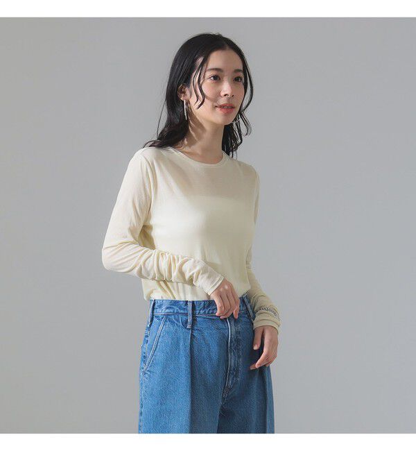 Demi-Luxe BEAMS 「シアーコットン ロングスリーブTシャツ」|Tシャツ・カットソー|