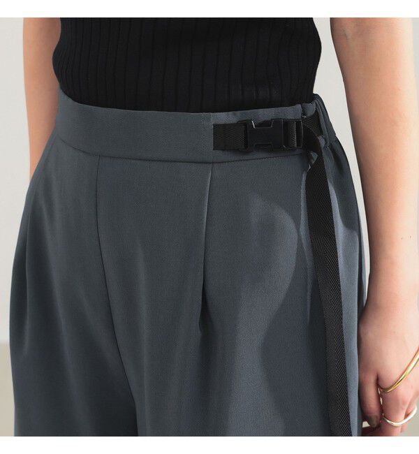 Demi-Luxe BEAMS 「AK+1 / シアー サイドベルト パンツ」|チノ|