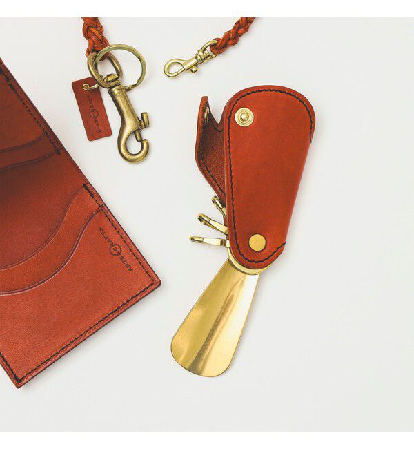 BEAMS PLUS「ARTS & CRAFTS / ELBAMATT SHOE HORN KEY CASE」|財布|BROWN
