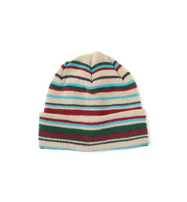 BEAMS「マルチボーダー ワッチキャップ」|キャップ・キャスケット|BEIGE