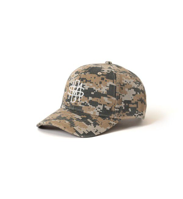 BEAMS「BMS ロゴ 6パネル キャップ」|キャップ・キャスケット|CAMO（Olive）