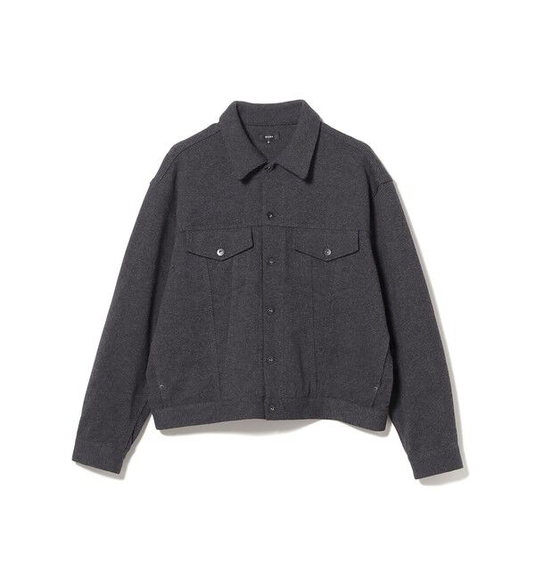 BEAMS「カットソー G-ジャケット【リラックスフィット】」|ブルゾン・スタジャン|BLACK