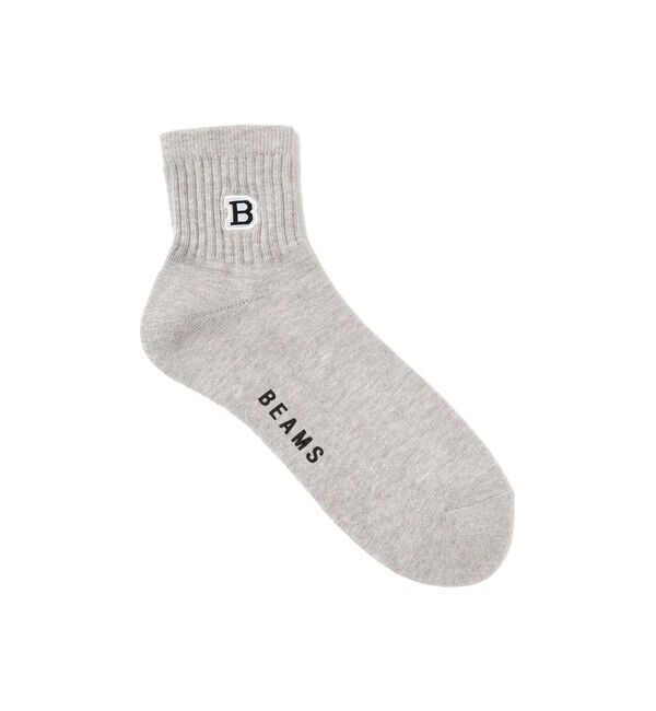 BEAMS「B パッチ ショートソックス」|ソックス|GREY