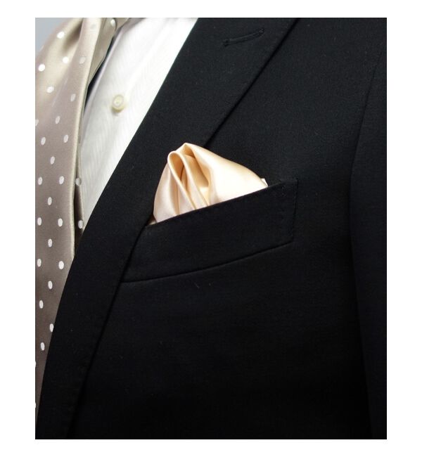 SHIPS「SHIPS: シルク サテン ホワイト ソリッド ポケットチーフ 」|ハンカチ|